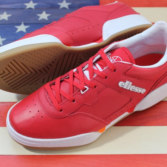 Ellesse Piacentino 2.0 Leather AM Tennis Shoes Red - Picture 5 of 8